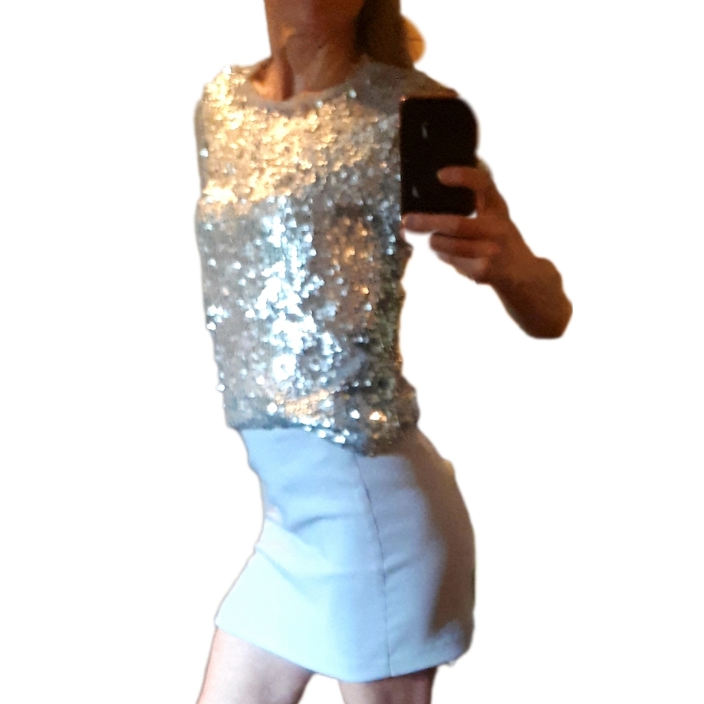 Silver mini skirt - Picture 8 of 9